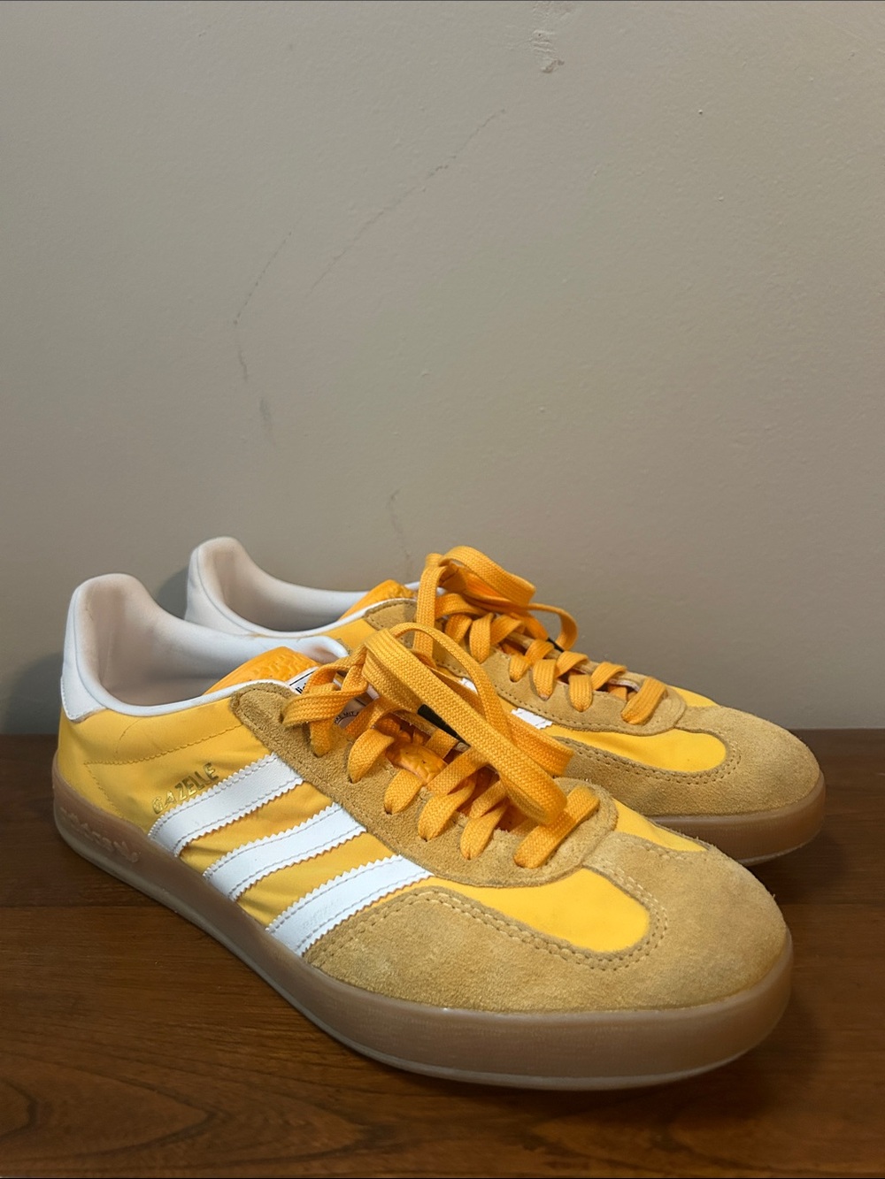 adidas Men’s Yellow White Gazelle Sneakers